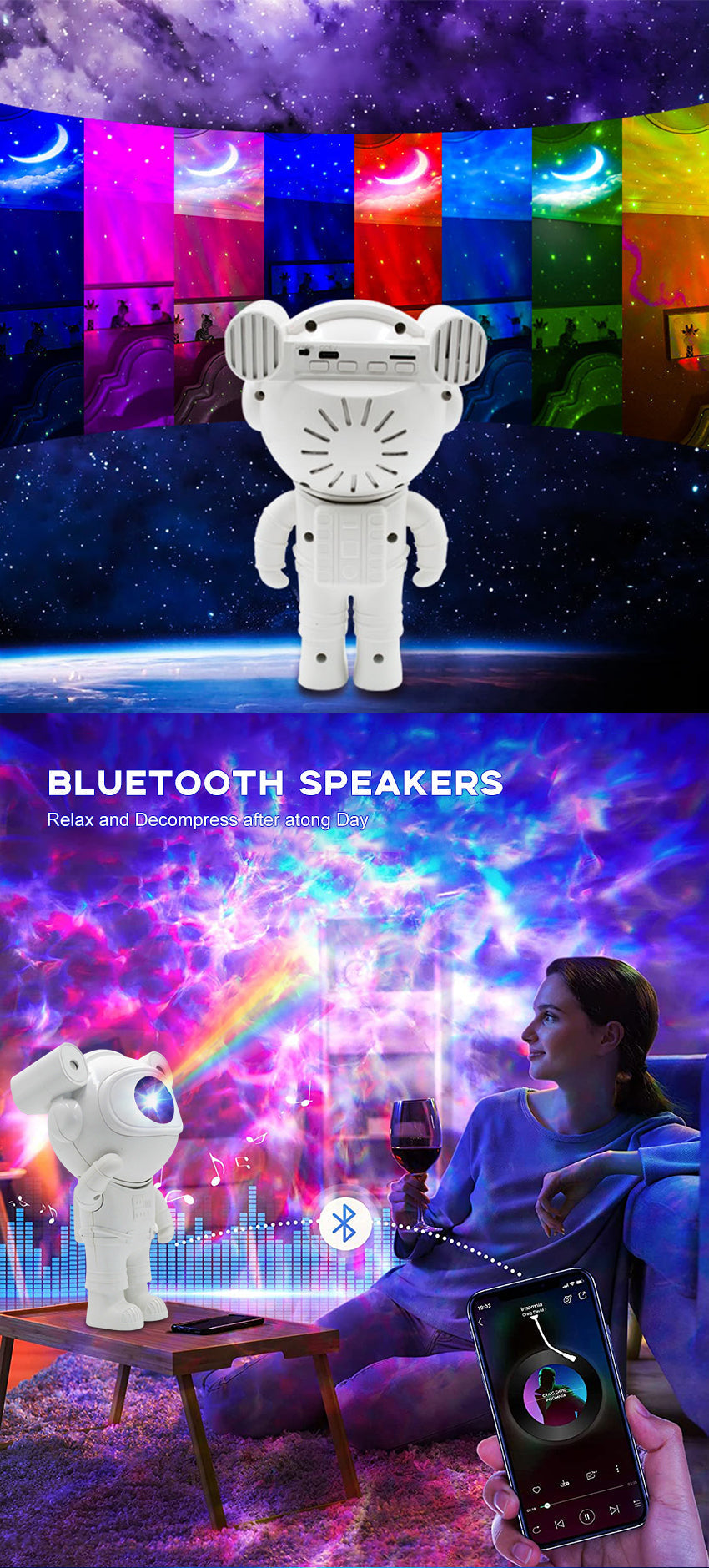 Astronaut Galaxy Projector Lamp