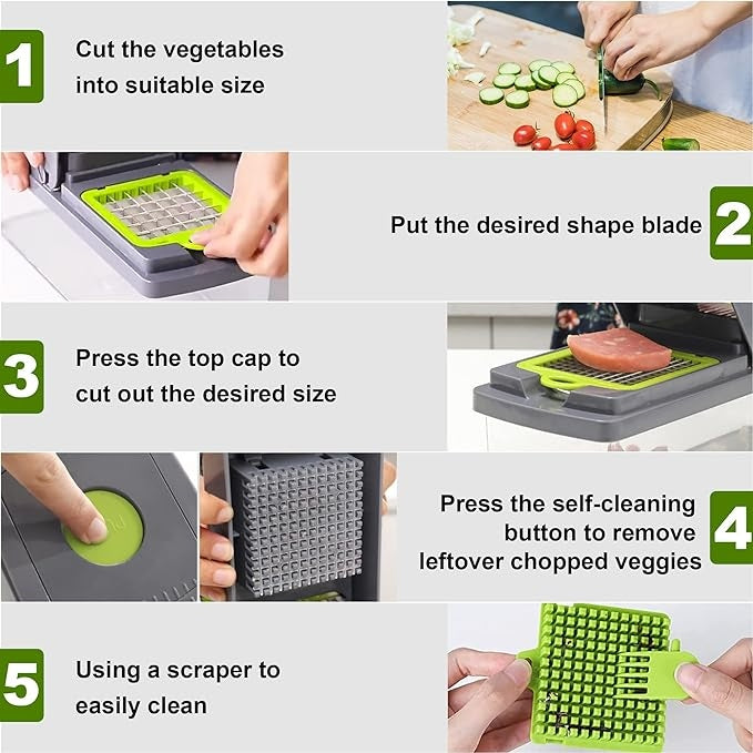 16-in-1 Multifunctional Vegetable Cutter | Chopper, Slicer, Grater & Dicing Tool
