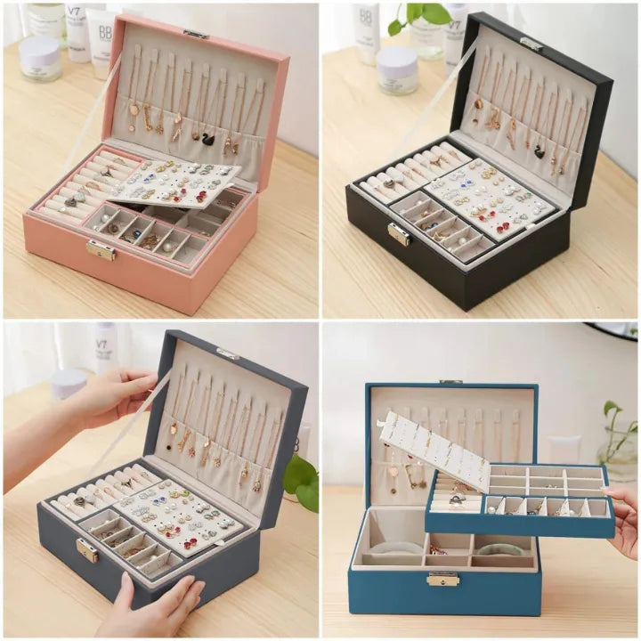 Two‑Layer Jewelry Box | Premium Jewelry Storage Organizer for Women