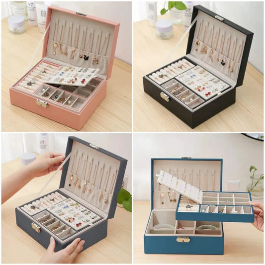 Two‑Layer Jewelry Box | Premium Jewelry Storage Organizer for Women
