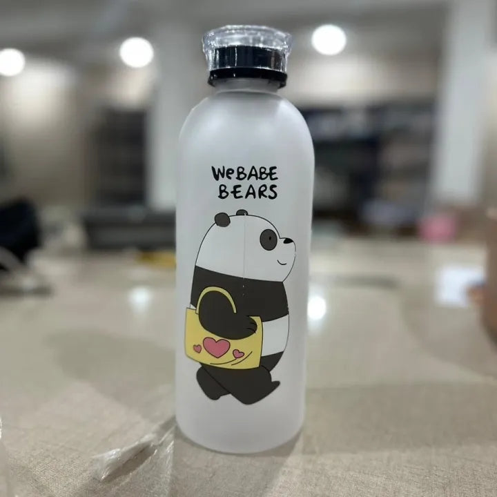 We Bare Bear Frosted Water Bottle 500ml – Cute Portable Bottle