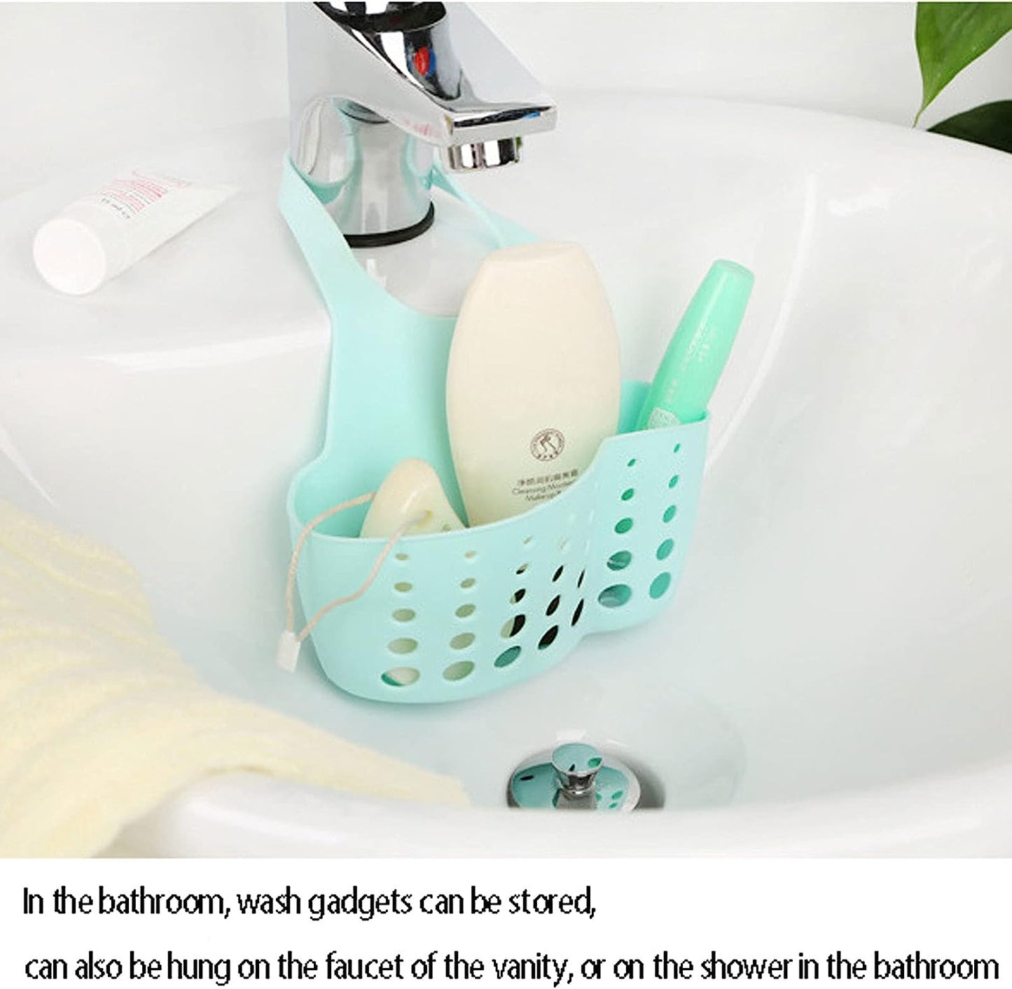 Sink Sponge Holder – Kitchen & Bathroom Hanging Organizer