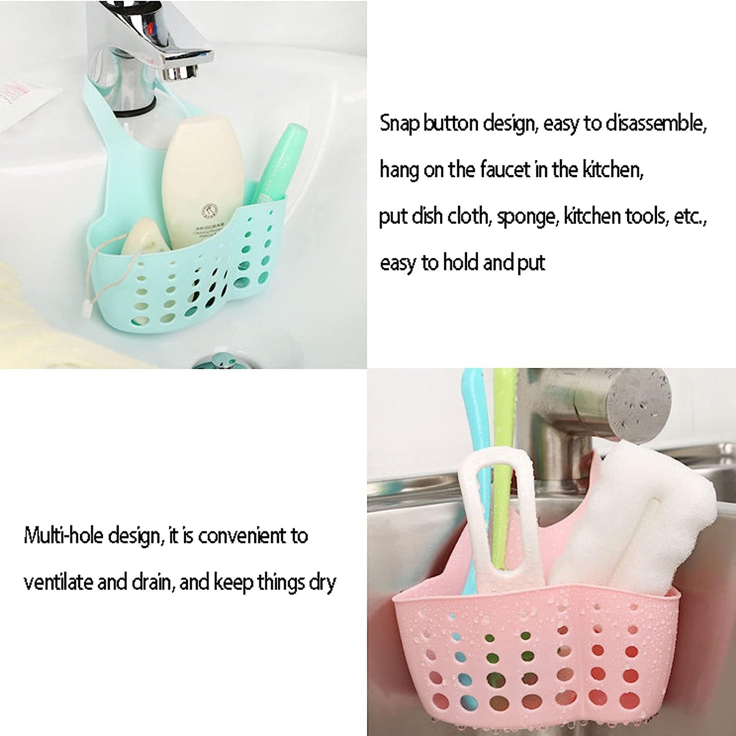 Sink Sponge Holder – Kitchen & Bathroom Hanging Organizer