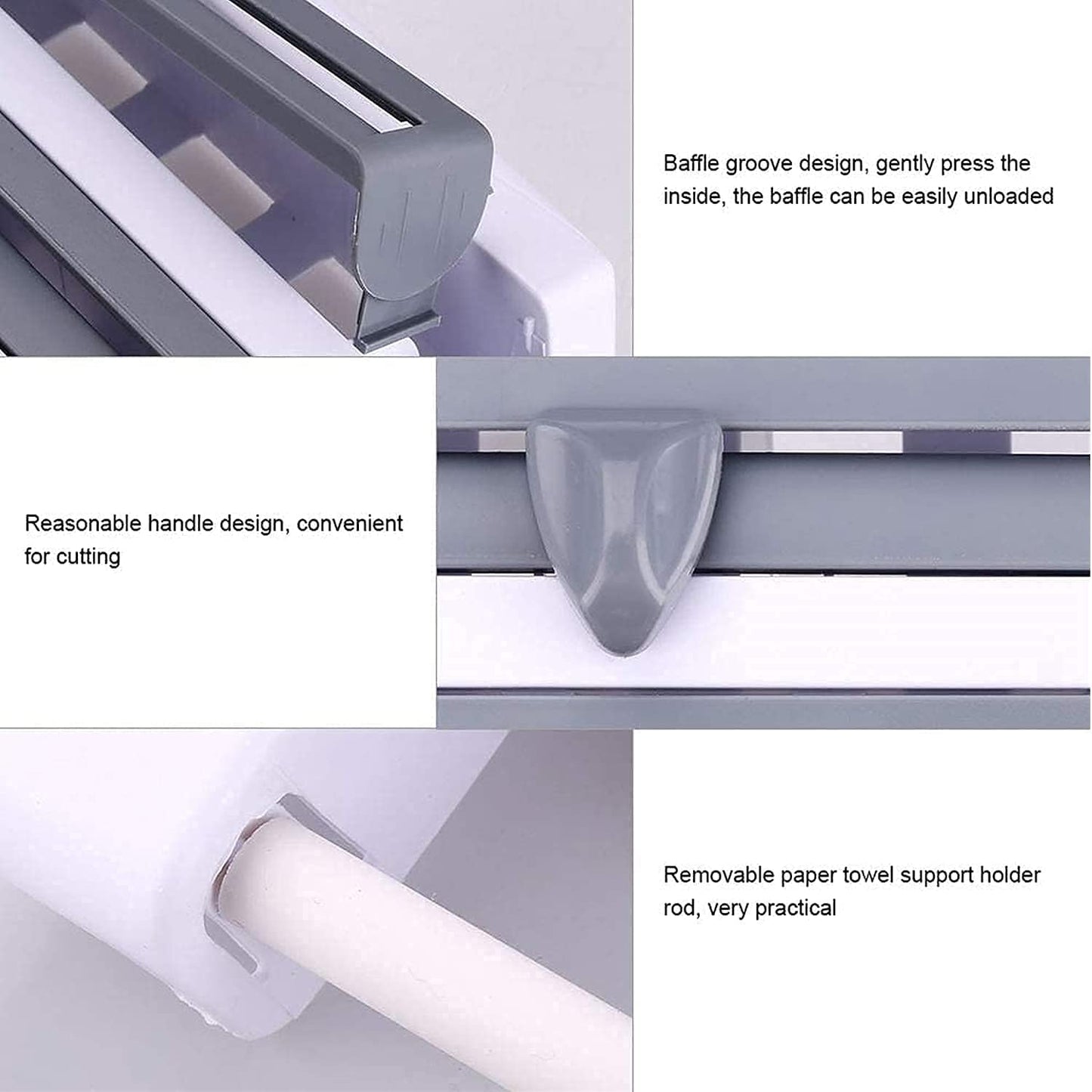 4‑in‑1 Kitchen Paper Dispenser – Wall Mounted Foil, Cling Wrap & Tissue Holder