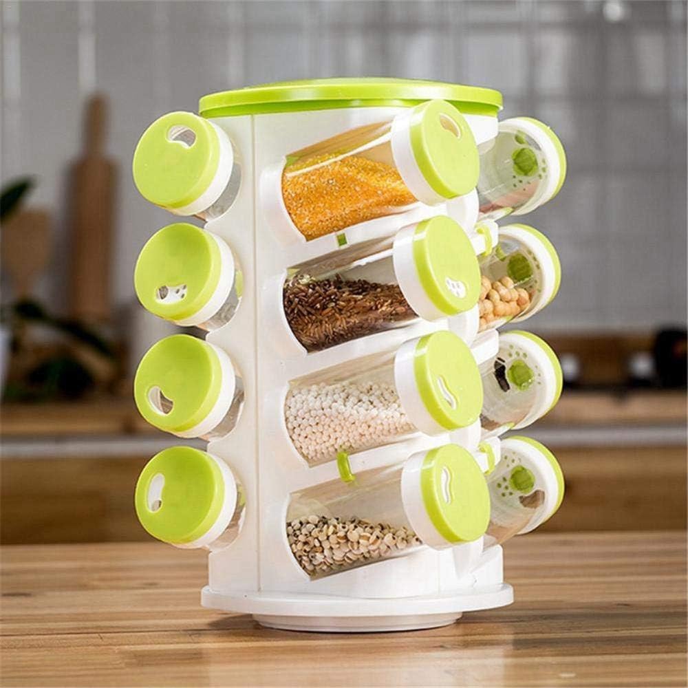 16 Pcs Rotating Spice Rack  – Waterproof & Easy Storage Spice Organizer