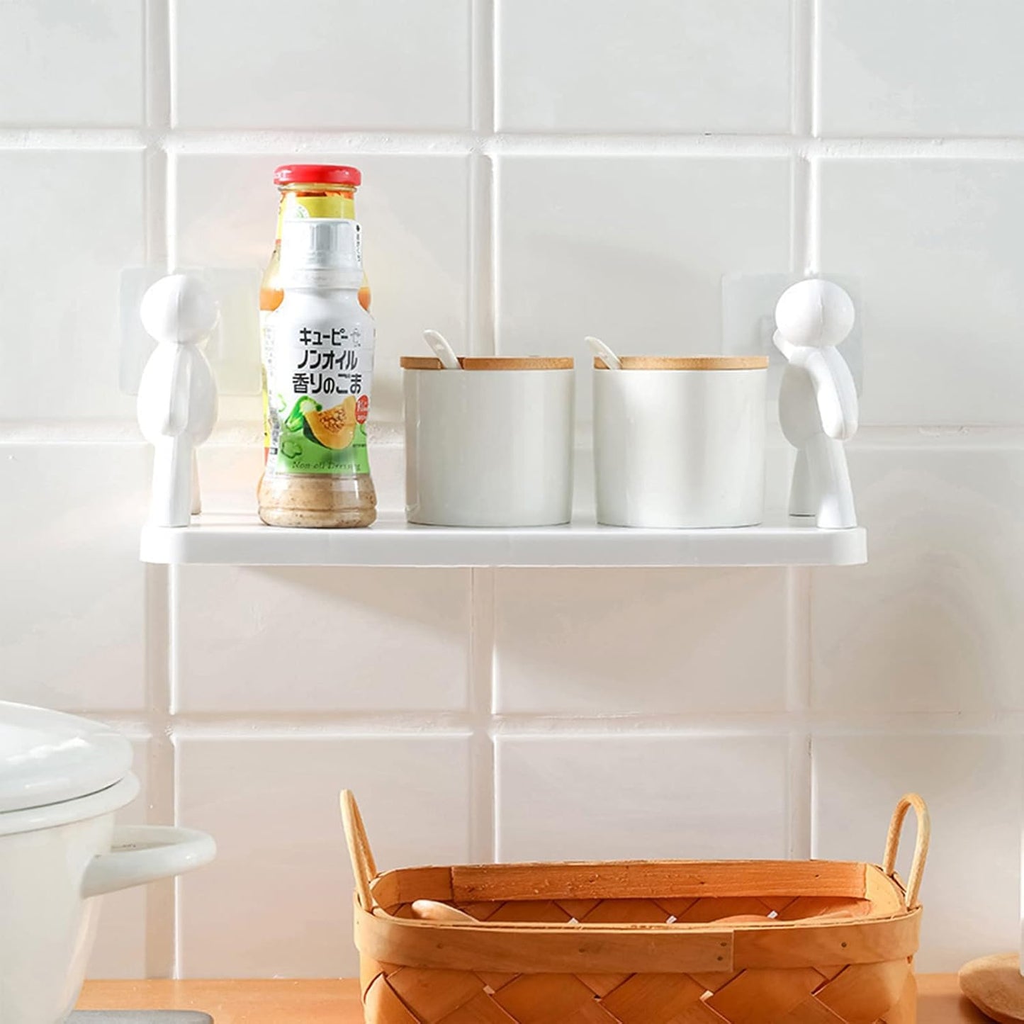 Wall Hanging Shelf Punch Free Humanoid Storage Shelf