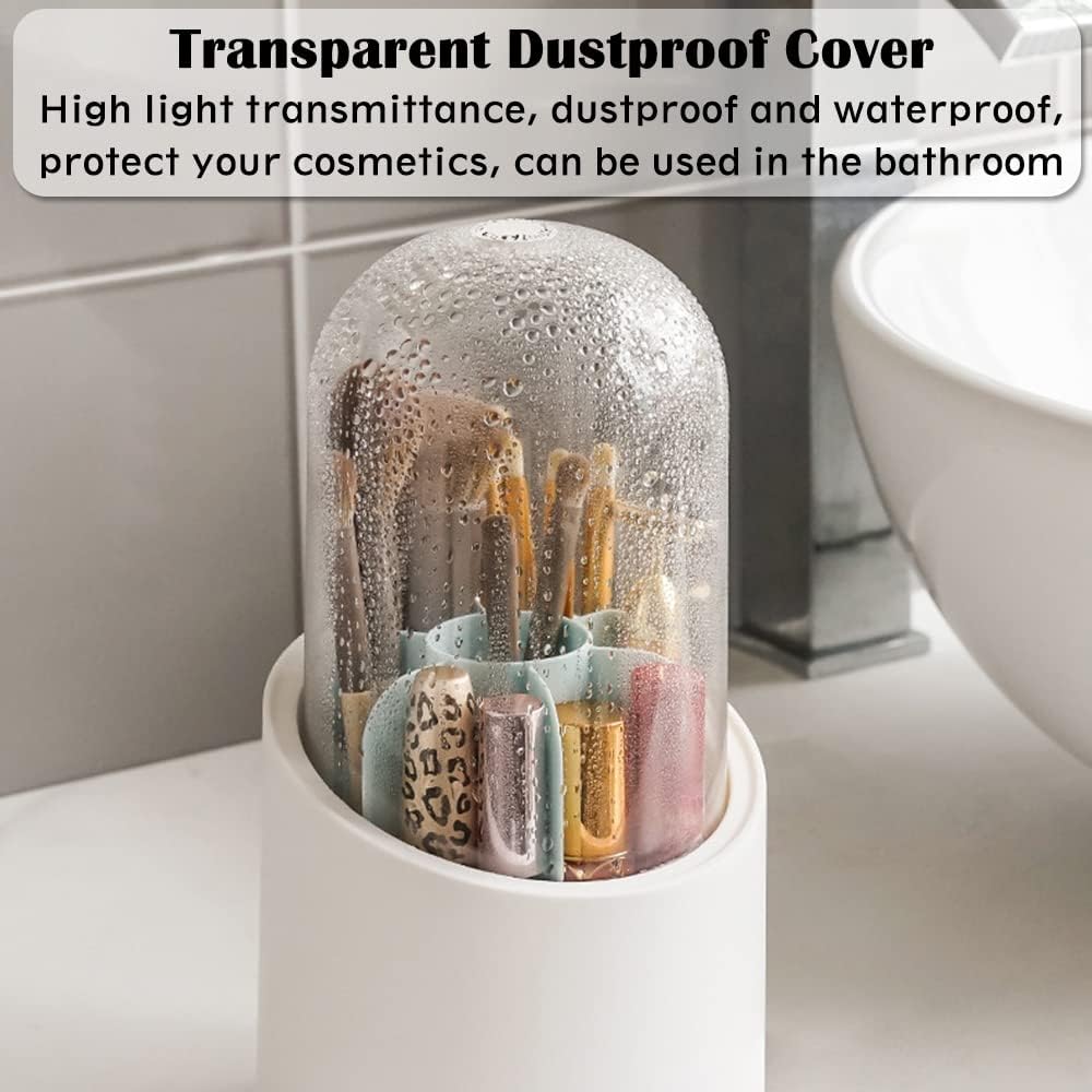 360° Rotating Makeup Brush Holder – Cosmetic Organizer Storage Box