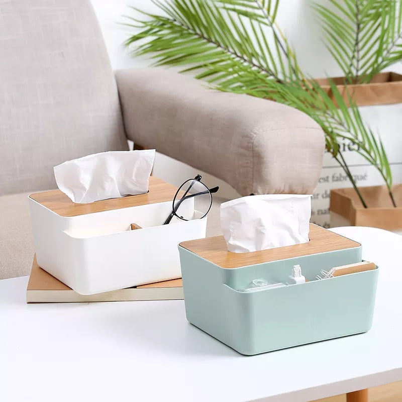 Wooden Top Tissue Box