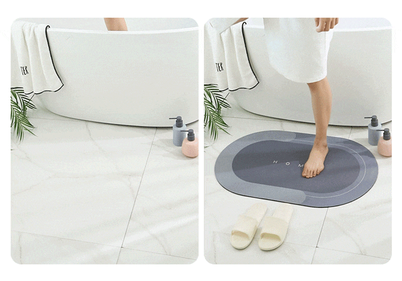 2PC Anti‑Slip Bathroom Mat – Fast‑Drying, Water‑Absorbent Floor Mat (Large 2.25 x 1.5 ft)