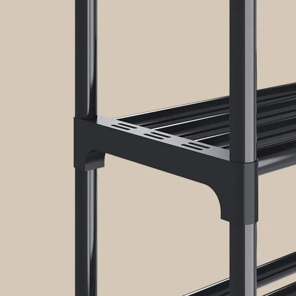 Simple Indoor Double Pole Coat Rack (4l4-Layer Double Pole Coat Rack – Freestanding Clothes Organizerayer)