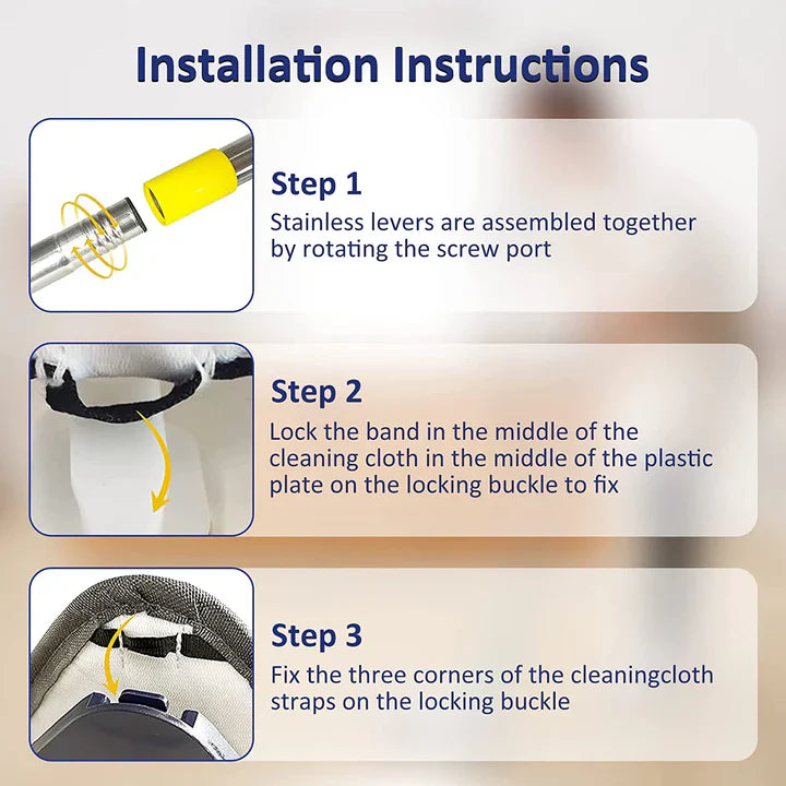 360° Rotating Triangular Mop | Corner Cleaning Flat Mop with Long Handle