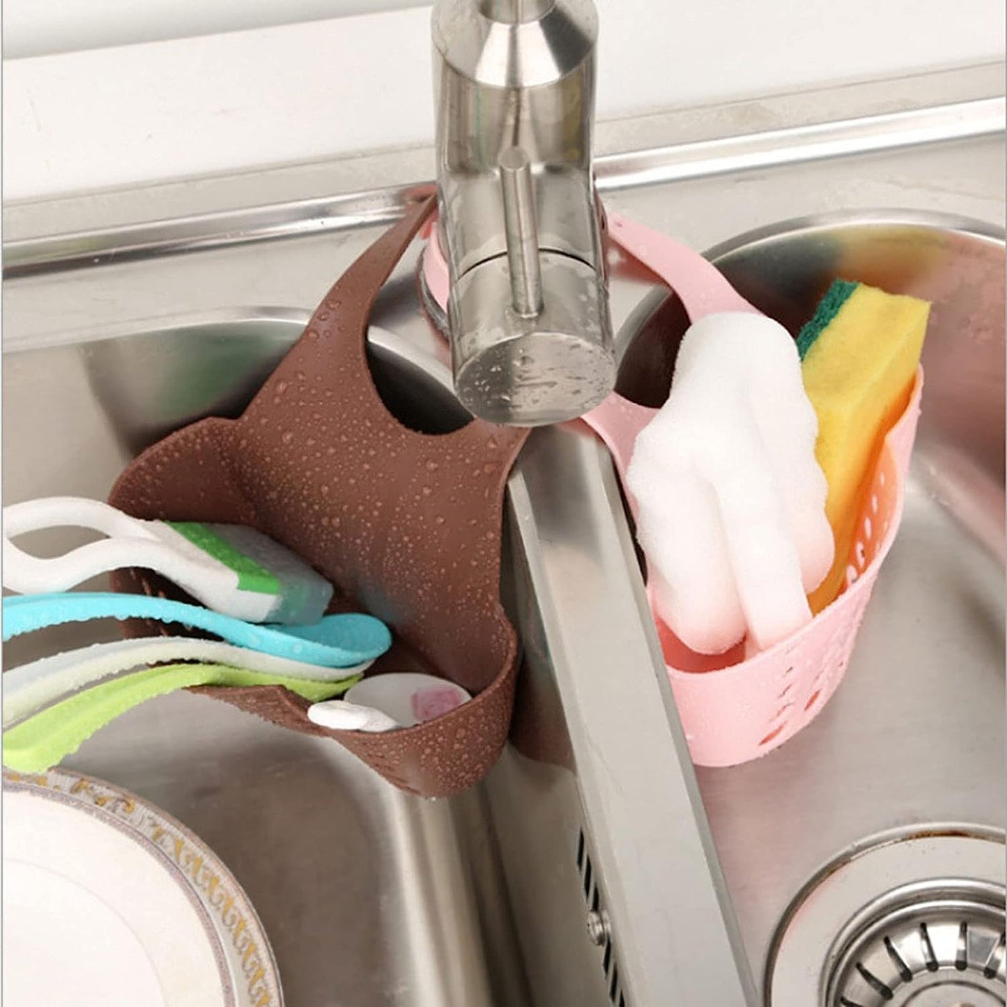 Sink Sponge Holder – Kitchen & Bathroom Hanging Organizer