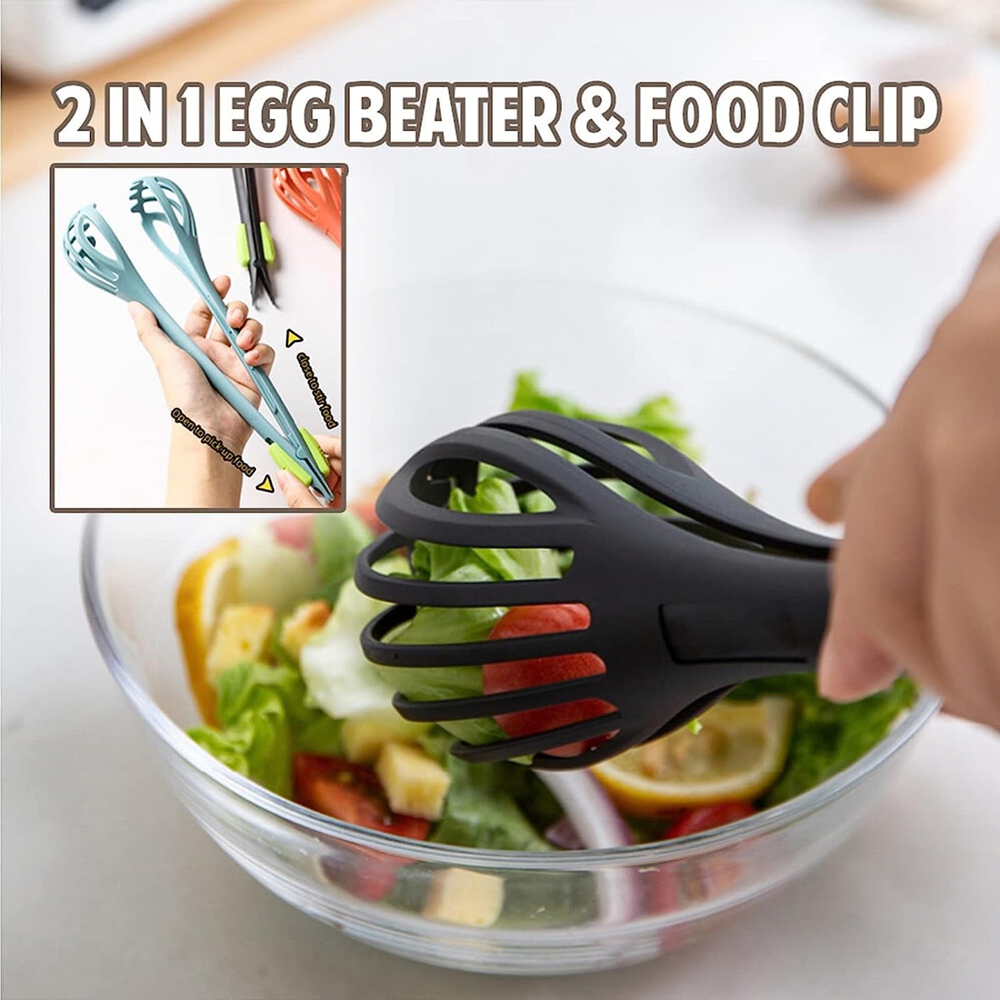 2-in-1 Egg Beater & Food Clip – Multipurpose Kitchen Tool