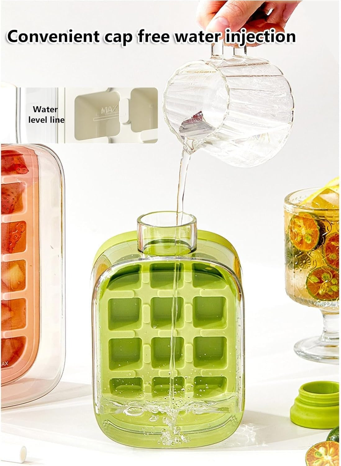 2 in 1 Ice Cube Bottle with Tray – Portable Ice Maker & Water Bottle