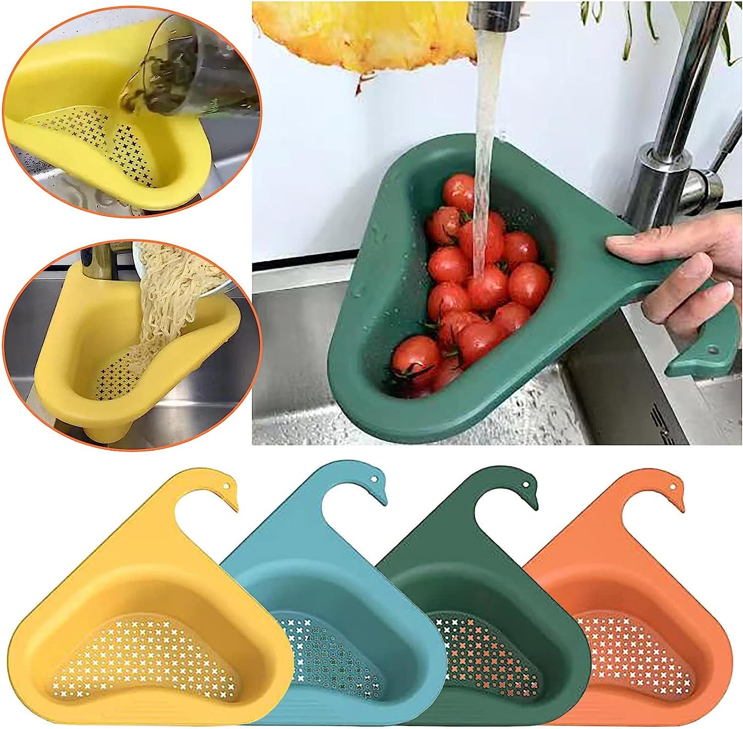 Triangle Sink Strainer Basket – Corner Kitchen Draining & Food Strainer