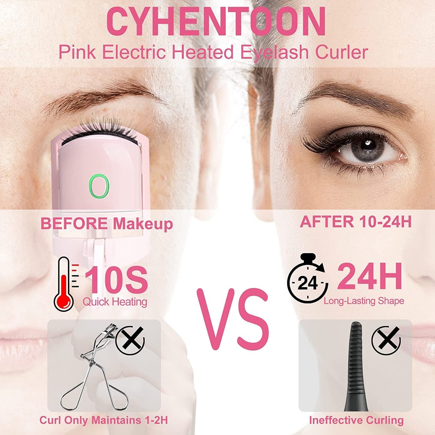USB Rechargeable Eyelash Curler – Portable Heated Lash Curler