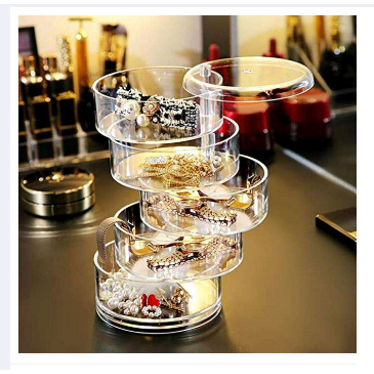 5‑Layer Rotating Jewelry Box | Transparent Acrylic Storage Organizer
