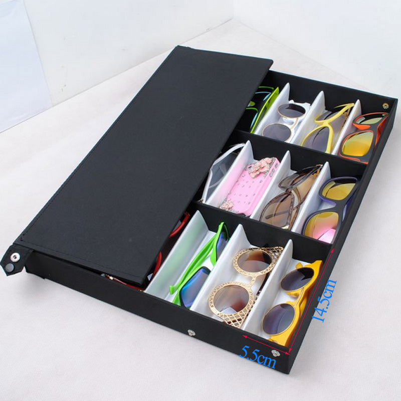 18 Grids Sunglasses Storage Display Box Holder | Foldable Glasses Organizer