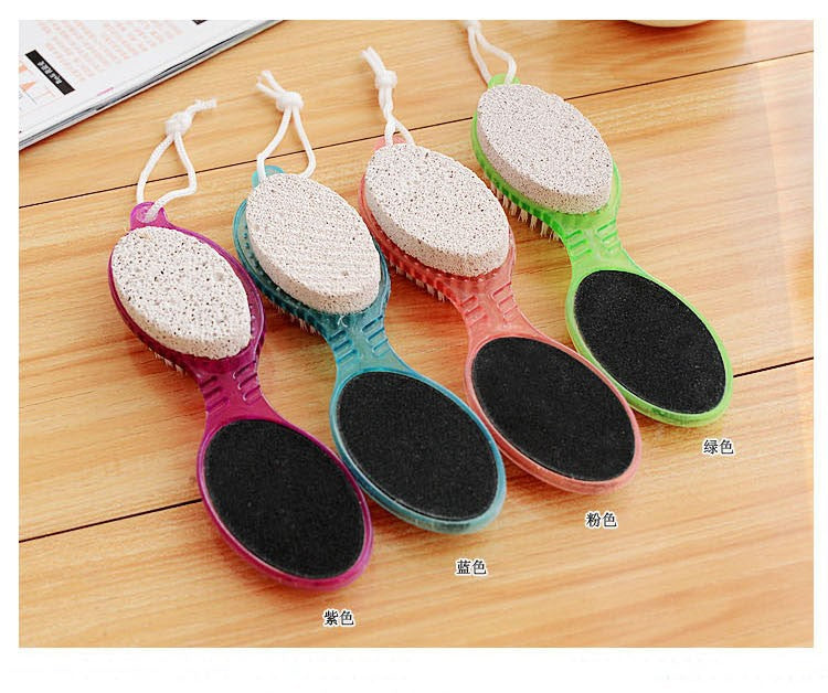 4 in 1 Pedicure Brush – Foot Scrubber, Pumice, Nail Cleaner & Callus File