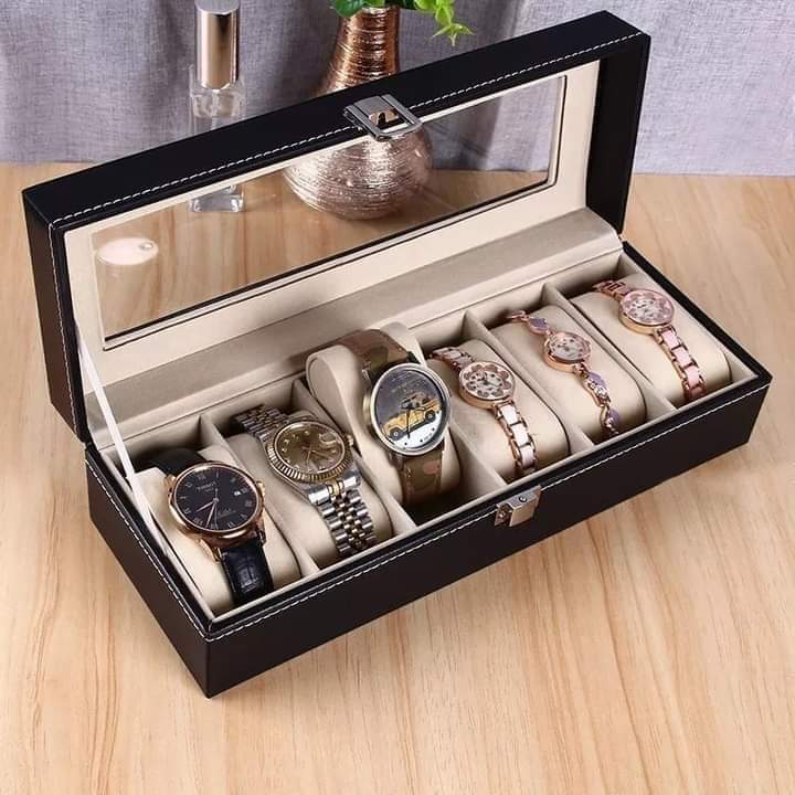 6‑Slot Watch Box | Premium PU Leather Watch Storage Case