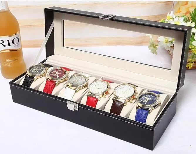 6‑Slot Watch Box | Premium PU Leather Watch Storage Case