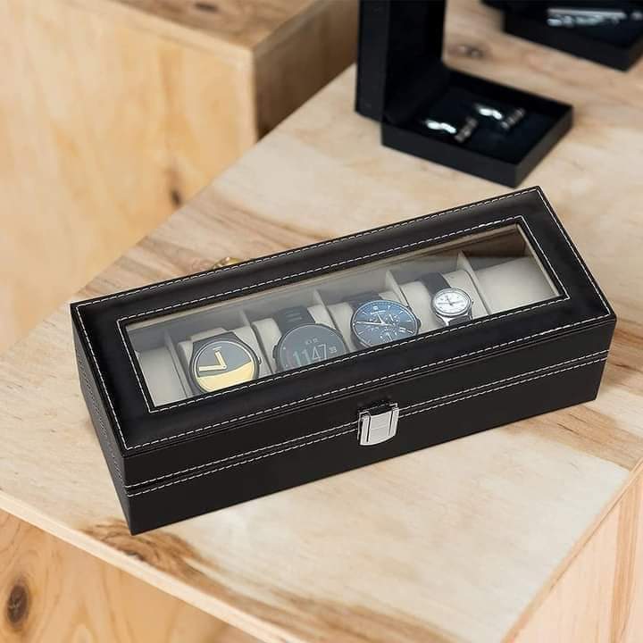 6‑Slot Watch Box | Premium PU Leather Watch Storage Case