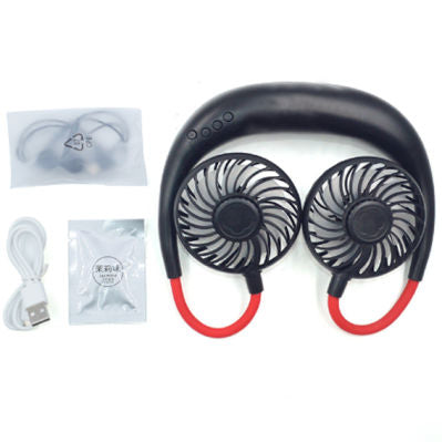 Wearable Hanging Neck Fan – USB Rechargeable with 3 Speed Modes