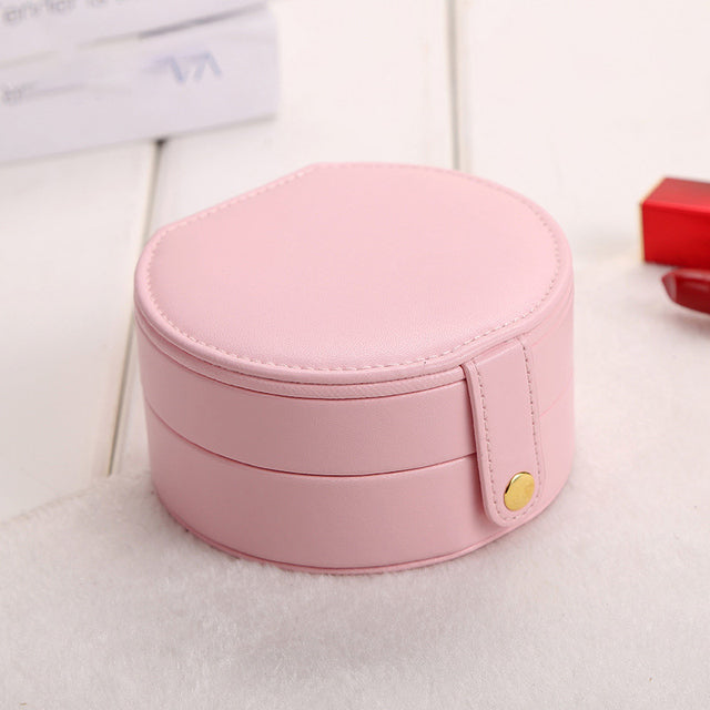 Travel Jewelry Box Mini (Round Shape) – Compact Portable Jewelry Organizer