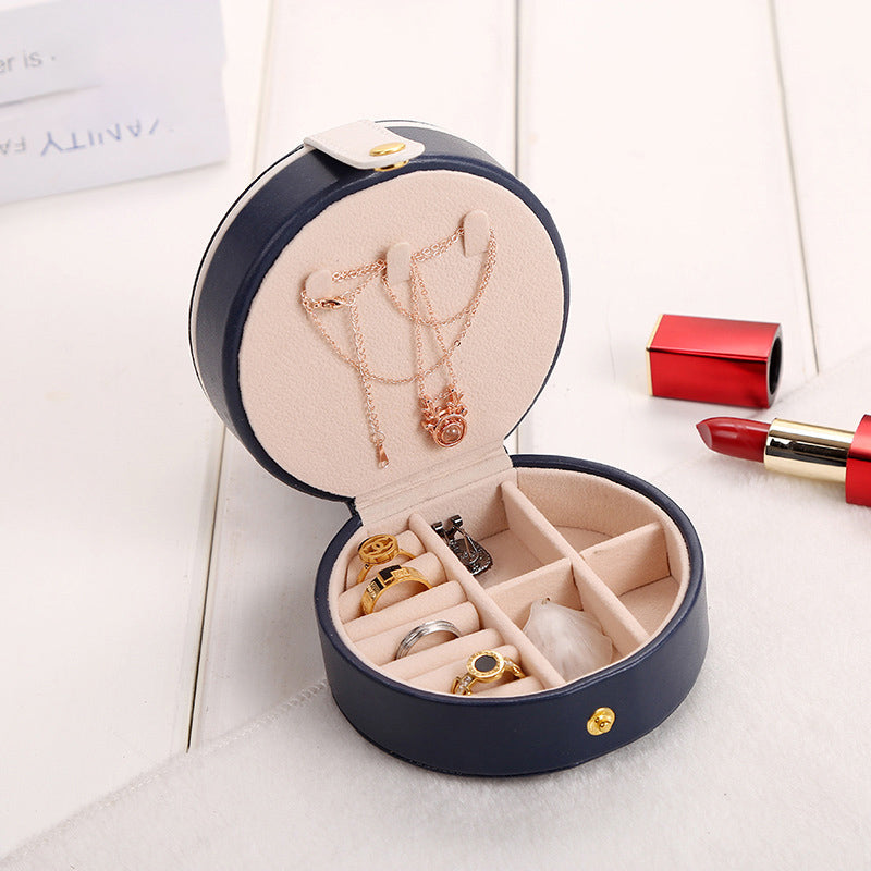Travel Jewelry Box Mini (Round Shape) – Compact Portable Jewelry Organizer