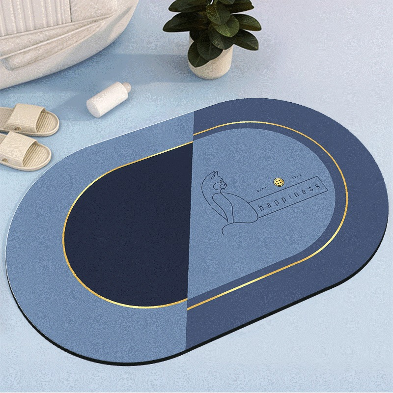2PC Anti‑Slip Bathroom Mat – Fast‑Drying, Water‑Absorbent Floor Mat (Large 2.25 x 1.5 ft)