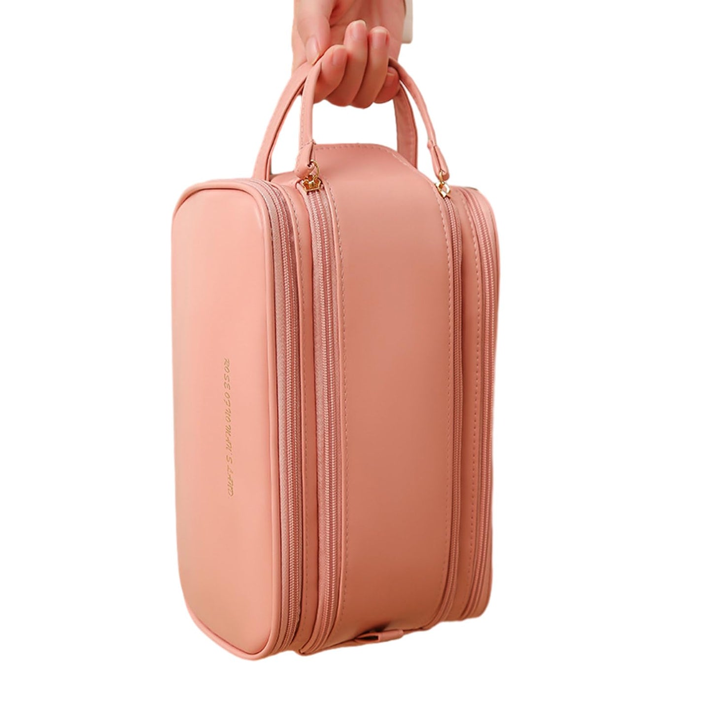 Three-Layer Zipper U-Shaped Cosmetic Bag – Travel Makeup