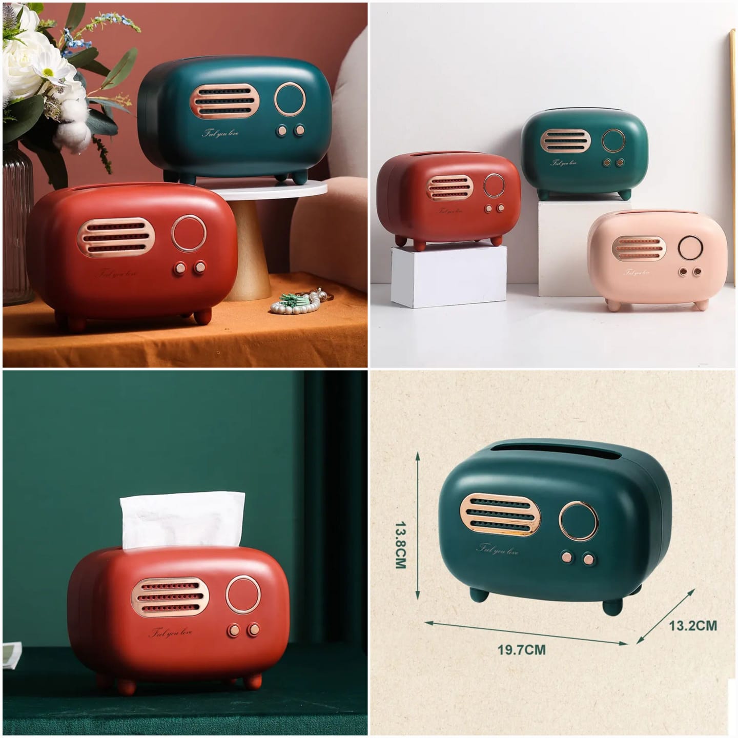 Vintage Radio Style Tissue Box