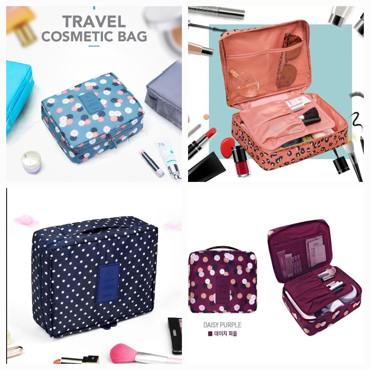 Travel Cosmetic Pouch – Waterproof & Large Capacity Makeup Bag
