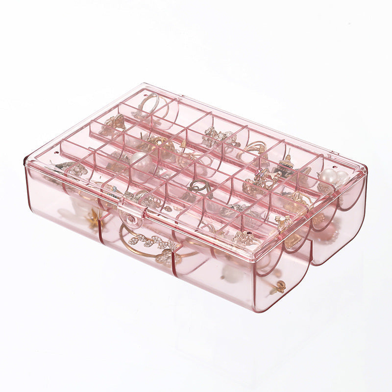 24-Grid Transparent Acrylic Jewelry Box Organizer – Storage