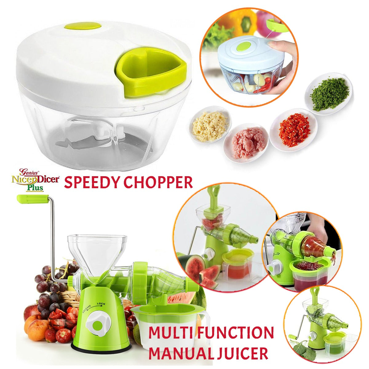 Speedy Chopper – Multi Function Manual High Speed Vegetable Chopper