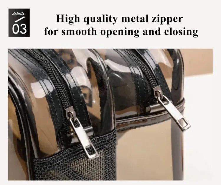 Women’s Transparent Waterproof Travel Wash Bag – Large Capacity Makeup & Toiletry Organizer