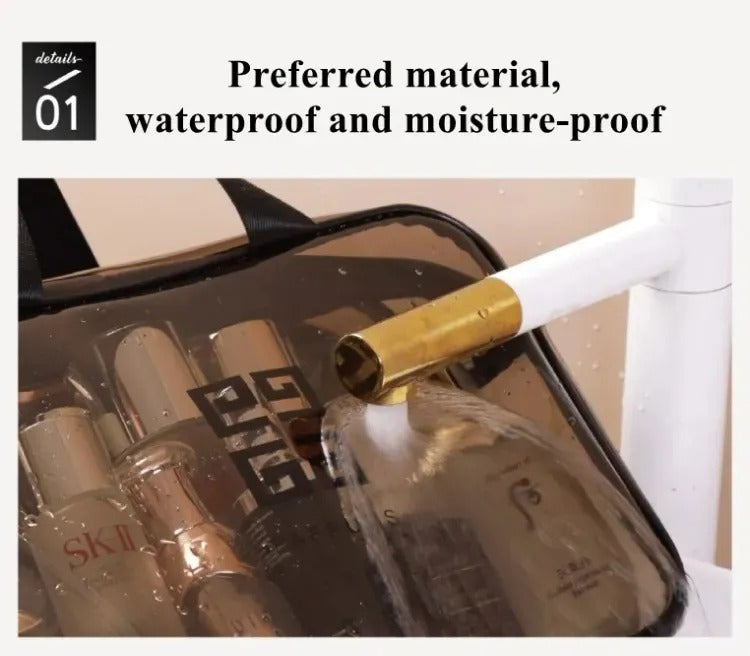 Women’s Transparent Waterproof Travel Wash Bag – Large Capacity Makeup & Toiletry Organizer