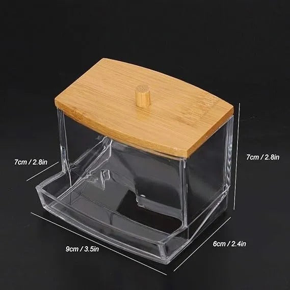 Toothpick & Cotton Swab Dispenser – Transparent Dustproof Storage Box