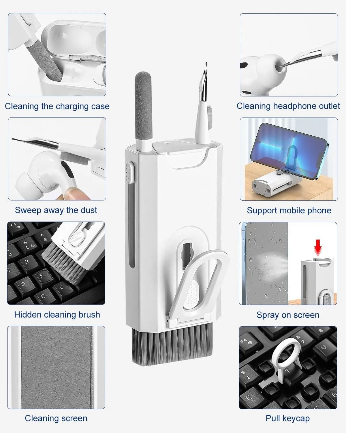 7-Piece Keyboard Cleaning Brush Set – Dust & Debris Cleaner