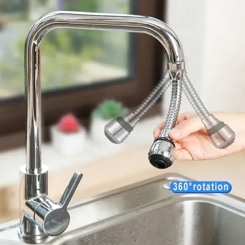 360° Flexible Faucet Nozzle – Dual Spray Kitchen & Bathroom Tap Extender