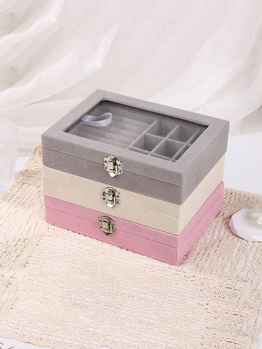 Velvet Ring and Earrings Organizer – Elegant Jewelry Storage Box