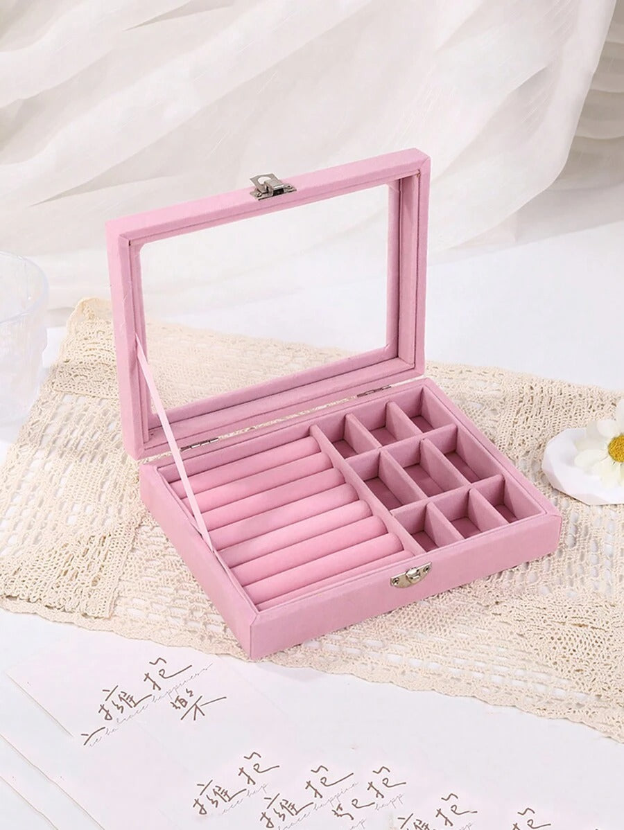 Velvet Ring and Earrings Organizer – Elegant Jewelry Storage Box
