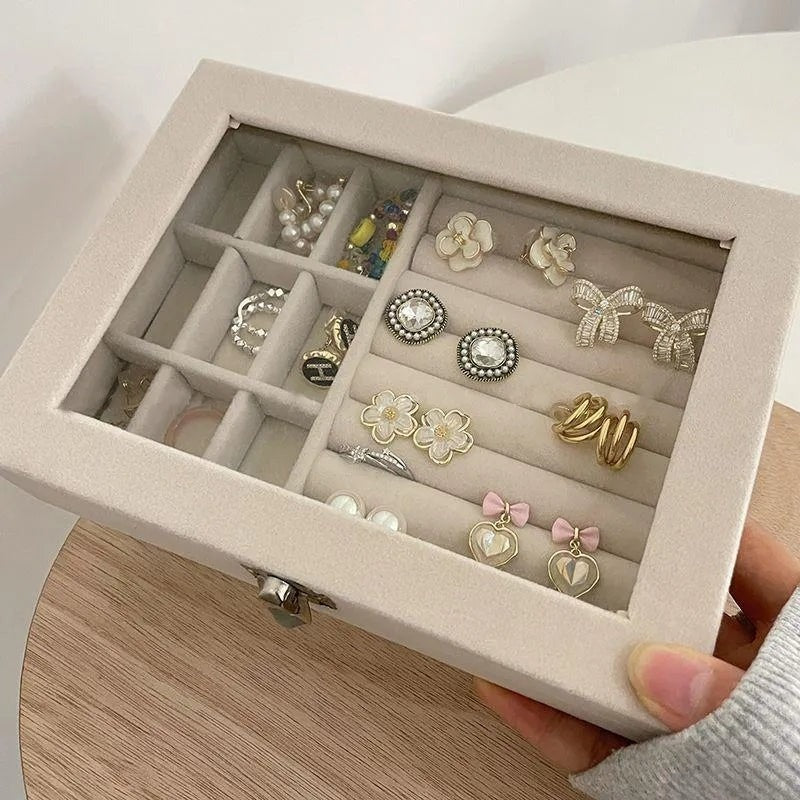 Velvet Ring and Earrings Organizer – Elegant Jewelry Storage Box