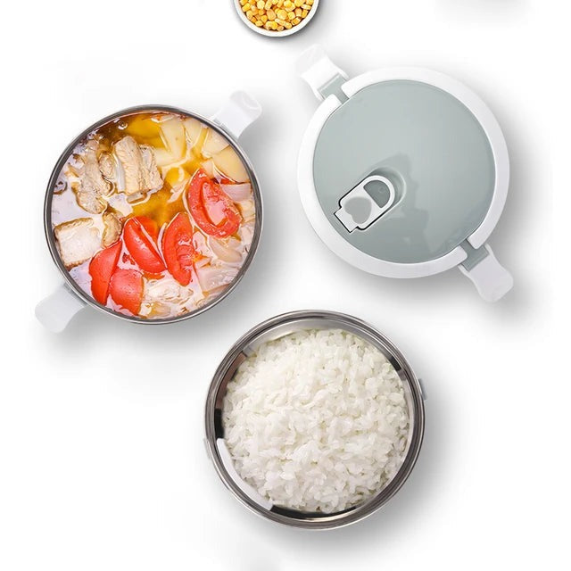 Stainless Steel Layered Lunch Box – Portable & Durable Food Storage