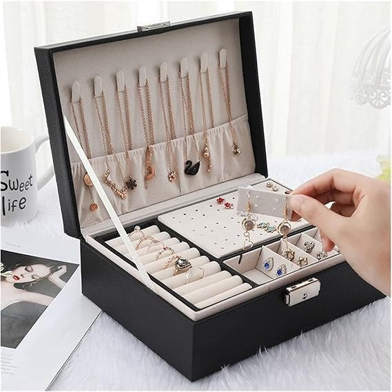 Two‑Layer Jewelry Box | Premium Jewelry Storage Organizer for Women