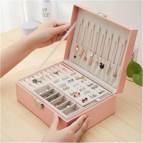 Two‑Layer Jewelry Box | Premium Jewelry Storage Organizer for Women