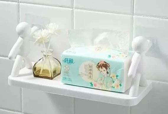 Wall Mounted Stick Man Storage Shelf – Creative Decorative Organizer