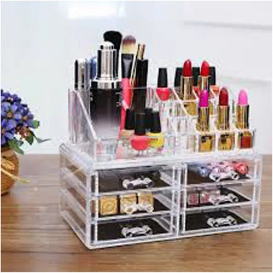 6 Drawer Acrylic Makeup Organizer – Transparent Cosmetic Storage Box