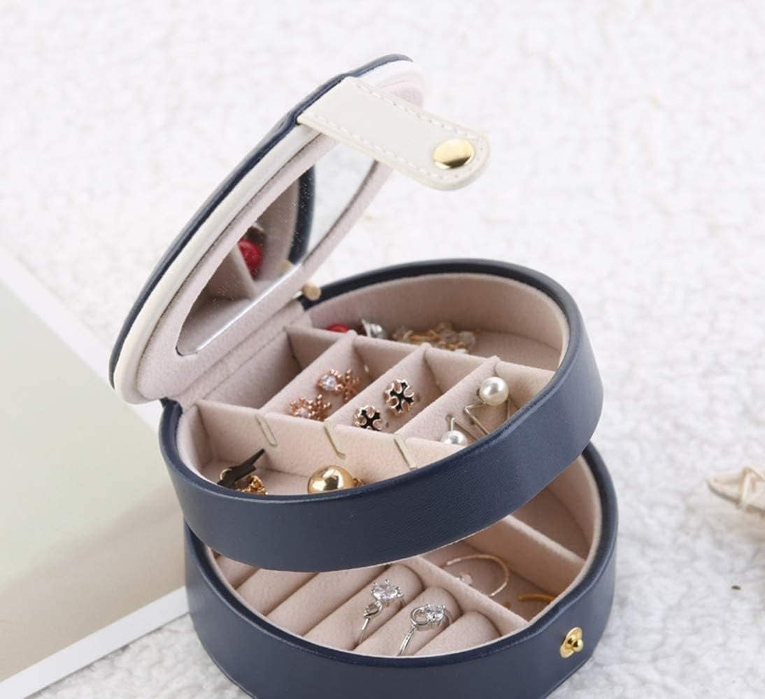 Travel Jewelry Box Mini (Round Shape) – Compact Portable Jewelry Organizer