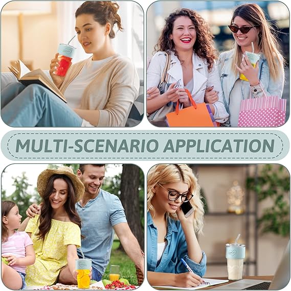 600ml Embossed Glass Cup with Lid & Straw | Insulated Holder | Perfect for Juice, Iced Coffee & Smoothies